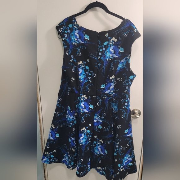 Size 16 Ricki's Blue Floral A-Line Dress - Picture 2 of 9